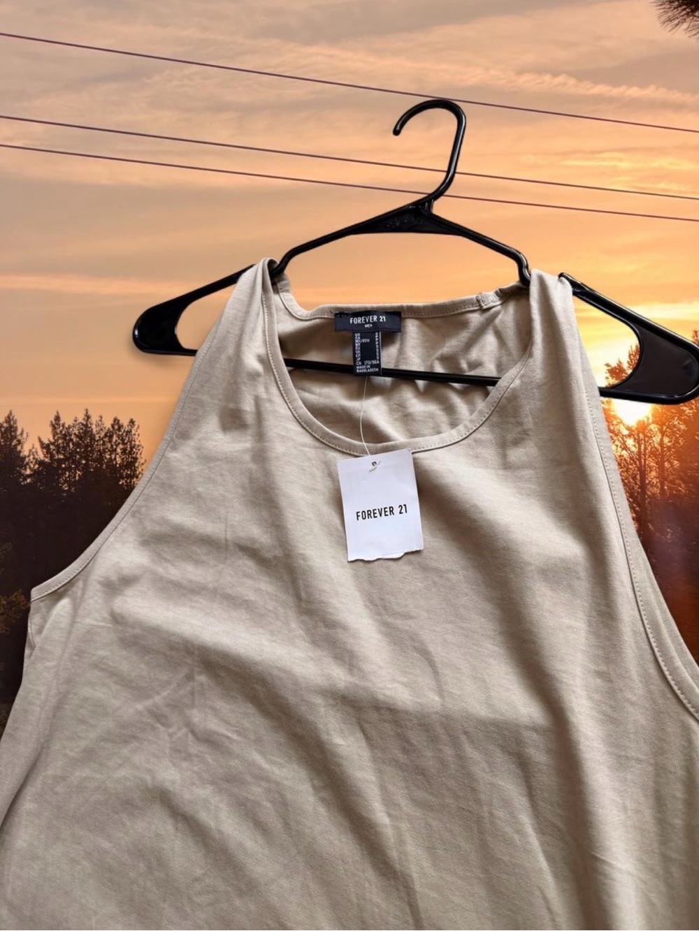 Forever 21 Women/ Mens Sleeveless Tank Top - Beige